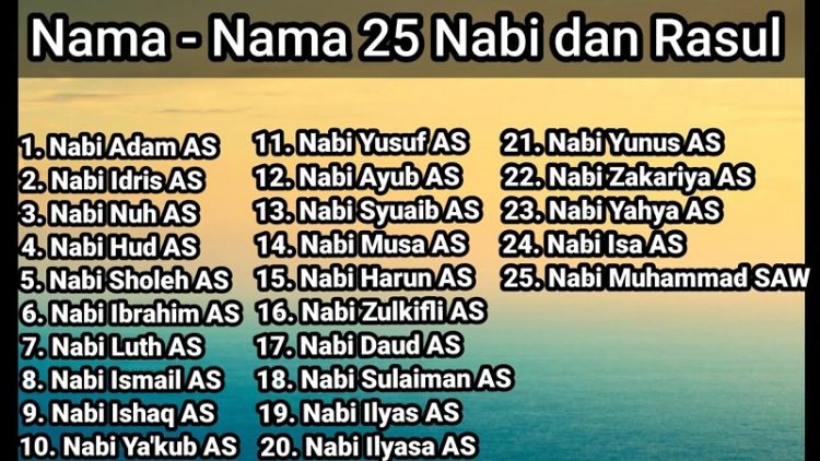 Nama-Nama 25 Nabi Dan Rasul Yang Wajib Diketahui – Fakultas Agama Islam ...